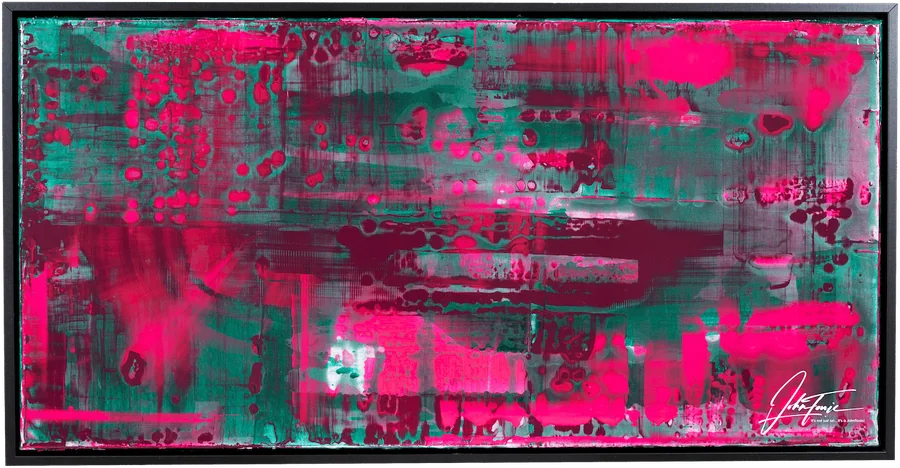 a lil bit of binary rudeness — Epoxidharz & Acryl, 50 × 100 × 2 cm