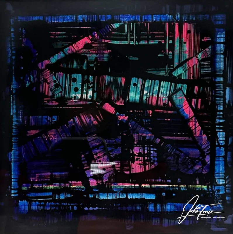 Eighties 80s — Epoxidharz & Acryl, 80 × 80 × 5 cm