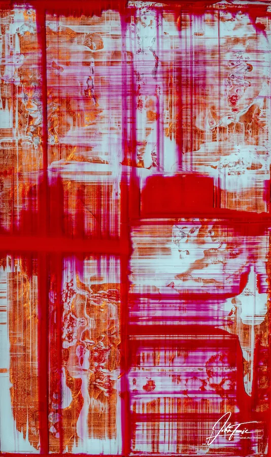 last whisper — Epoxidharz & Acryl, 61 × 28 × 1 cm